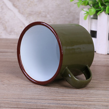 RKT4搪瓷杯带盖大容量怀旧经典搪瓷水杯家用茶缸老式复古搪瓷杯子