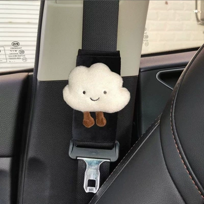 for New Cars, Seat belt shoulder pad - 1-white-cloud-shoulder-pad