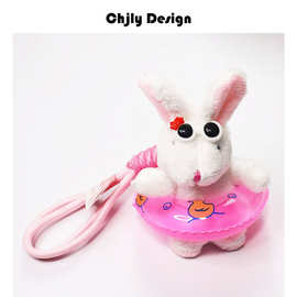 挂件手机钥匙扣挂件卡通爱心日韩汽车挂件眼睛兔子可爱泳圈包包