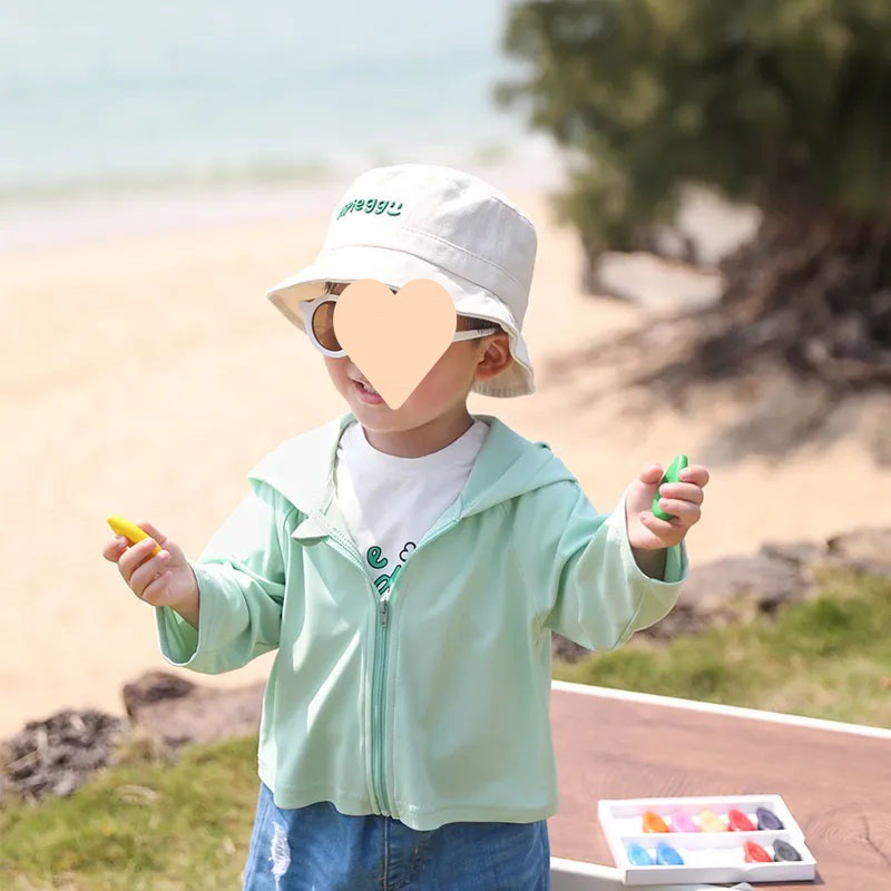 어린이 태양 옷 50 개 자외선 코트 어린이 후드 여름 옷  소년과 소녀 얇은 에어컨 셔츠