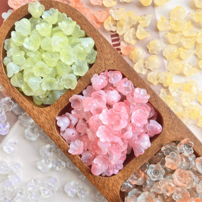 7X12Mm Lily of the Valley Glass Beads Antique Style Bracelet Earrings Glass Loose Beads Handmade DIY Material Clothing Wholesale