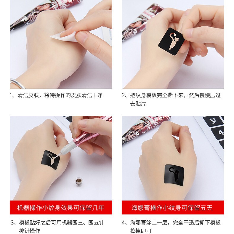Temporary Hand-painted Tattoo Template Inkjet Tools Indian Henna Hollow Tattoo Juice Herbal Semi-permanent Tattoo