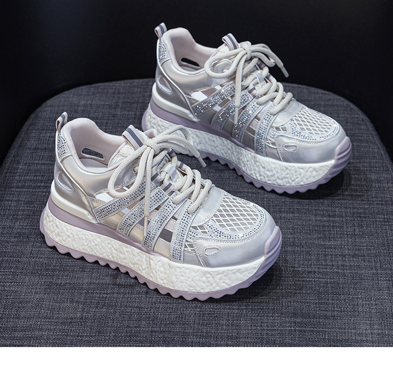 Giày sneaker chunky đế rỗng nữ mặt lưới thoáng khí đế dày mẫu mới mùa hè 2025 — M2865 màu tím, M2865 trắng ngọc trai chi tiết 23