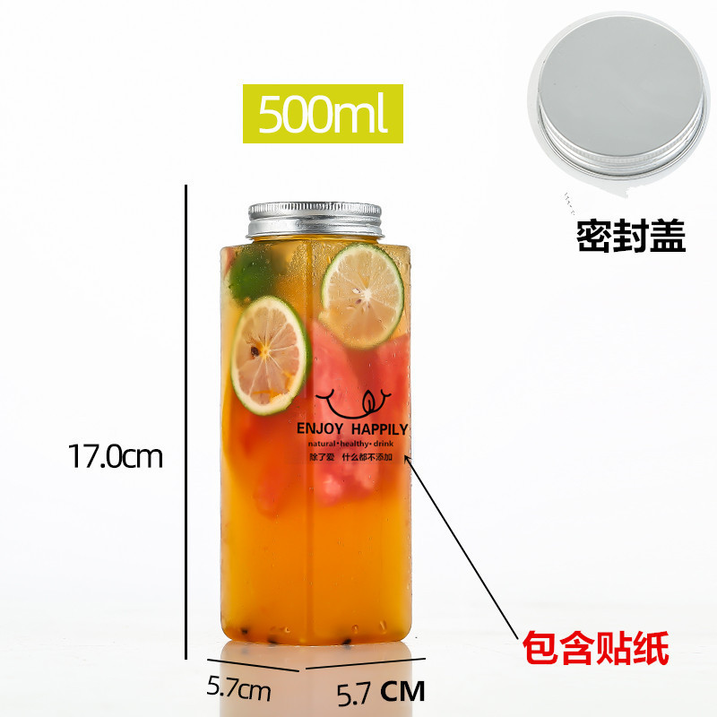 ミルクティーカップペットジューステイクアウト使い捨てプラスチックカップインターネット有名人のダーティミルクティーカップ長方形飲料ボトル|undefined