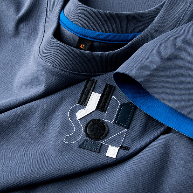 High-End Exquisite Embroidered Blue Ice Silk Round Neck Short-Sleeved T-Shirt for Men 2026 New Spring and Summer Soft and Breathable Inner Wear High-End Exquisite Embroidered Blue Ice Silk Round Neck Short-Sleeved T-Shirt for Men 2026 New Spring and Summer Soft and Breathable Inner Wear