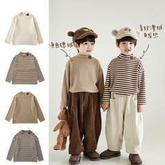 Ouribuyi Children's Small Bear Towel Embroidered Half-High Collar Padded Top Winter Baby Warm Clothing Thick