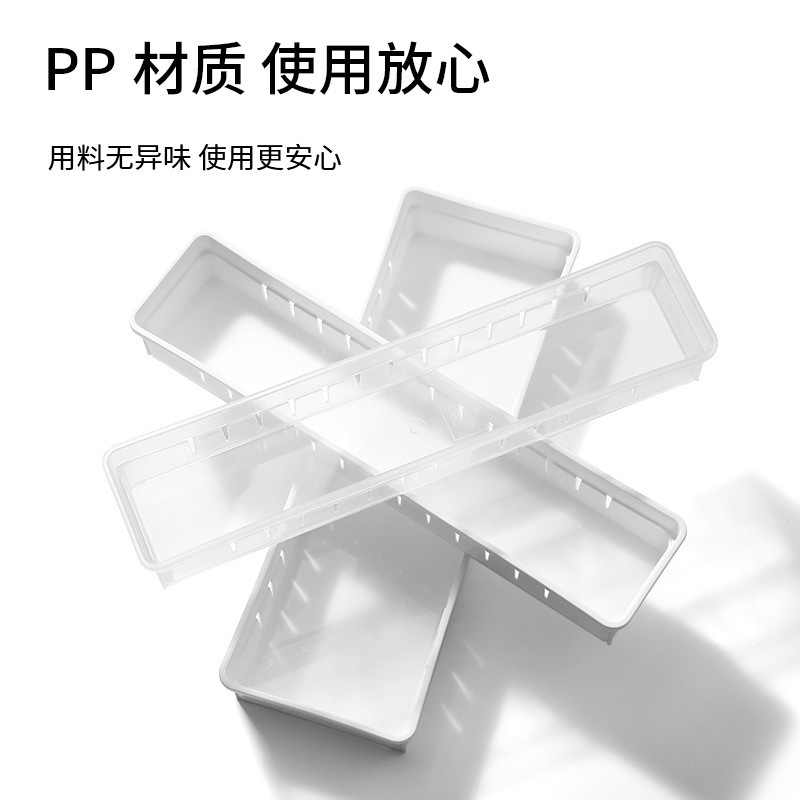 FaSoLa日式厨房抽屉收纳盒透明塑料化妆品无盖长方形分类收纳盒|undefined