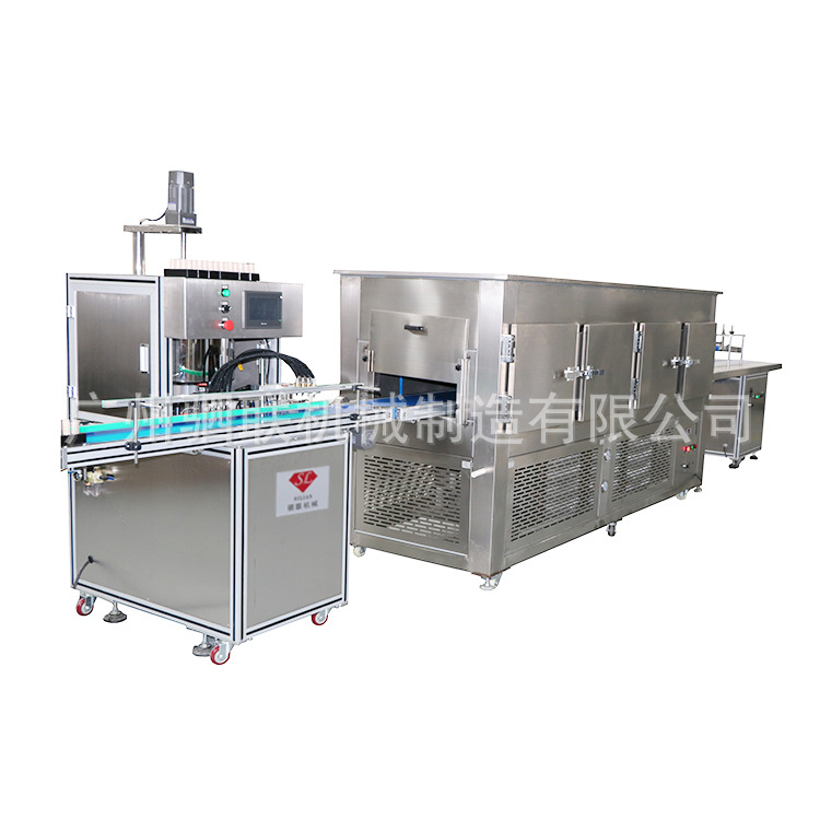 全自动加热搅拌冷冻生产线润唇膏固体胶凡士林4头灌装机设备工厂