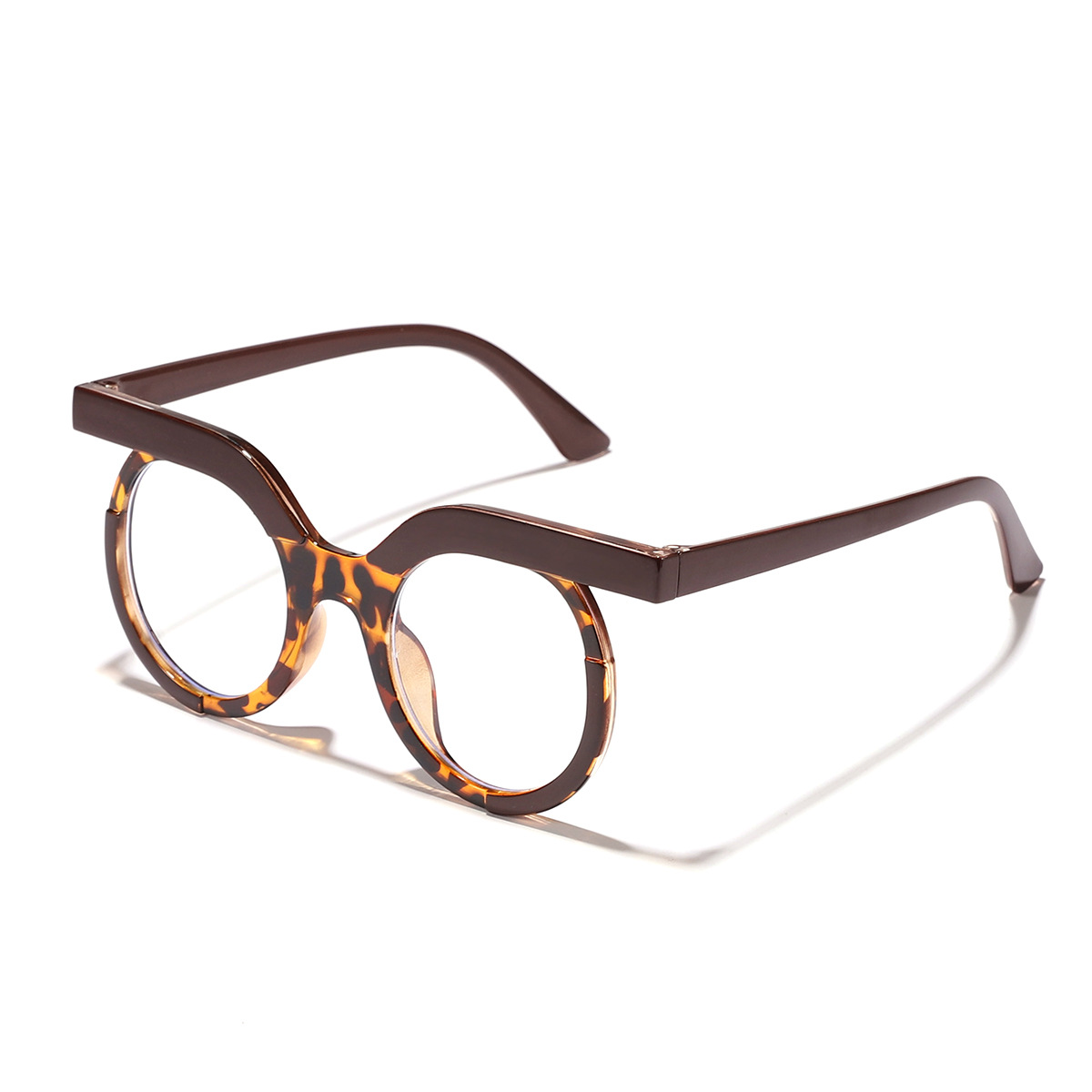 Nuevas gafas planas europeas y americanas, gafas de estilo ins personalizadas, gafas literarias retro de carey redondas americanas