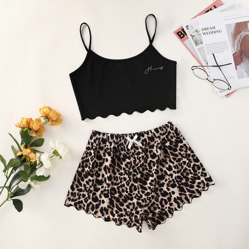 Black brown leopard print