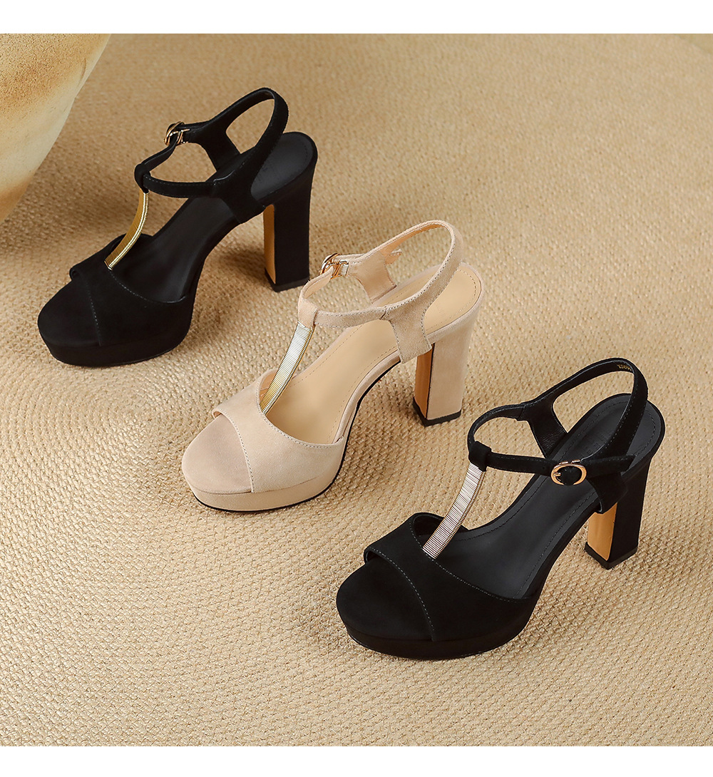 Sandal cao gót nữ hở mũi đế xuồng gót vuông 9 cm — màu đen, màu mơ chi tiết 17