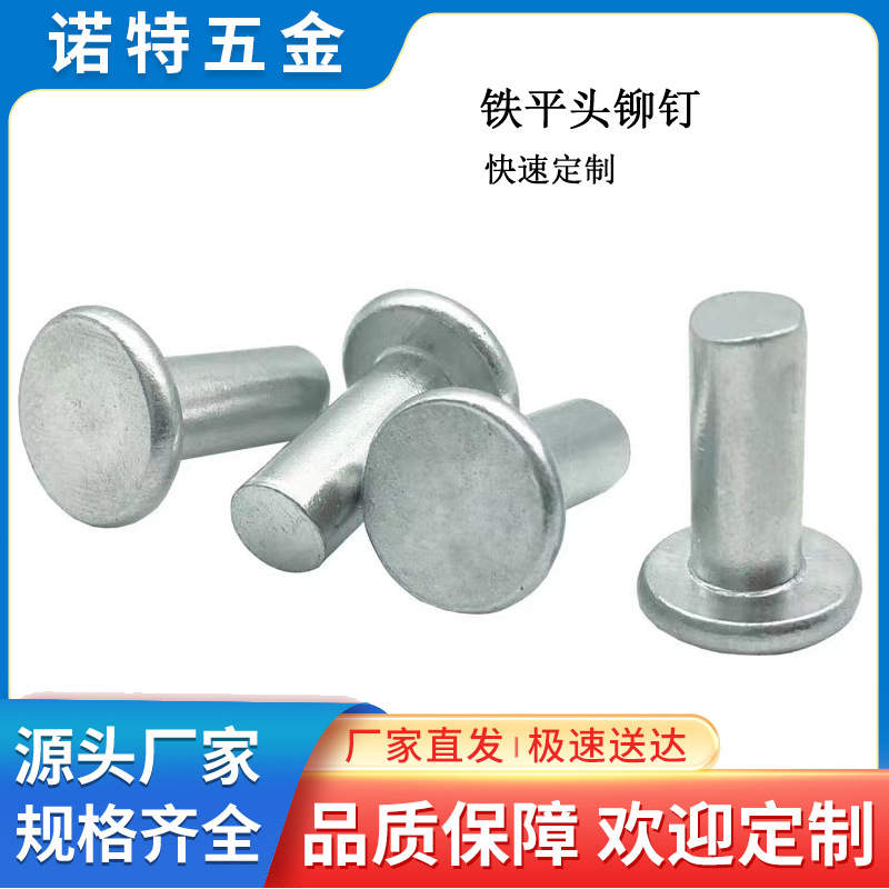 柳钉厂家直销碳钢平头实心铆钉1008实心铁铆钉