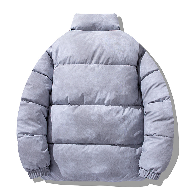 PU Leather Cotton-padded Clothes For Men And Women, Loose Cotton-padded Jackets, Bread Clothes, Stand-up Collar Jackets For Men_viptrois.com