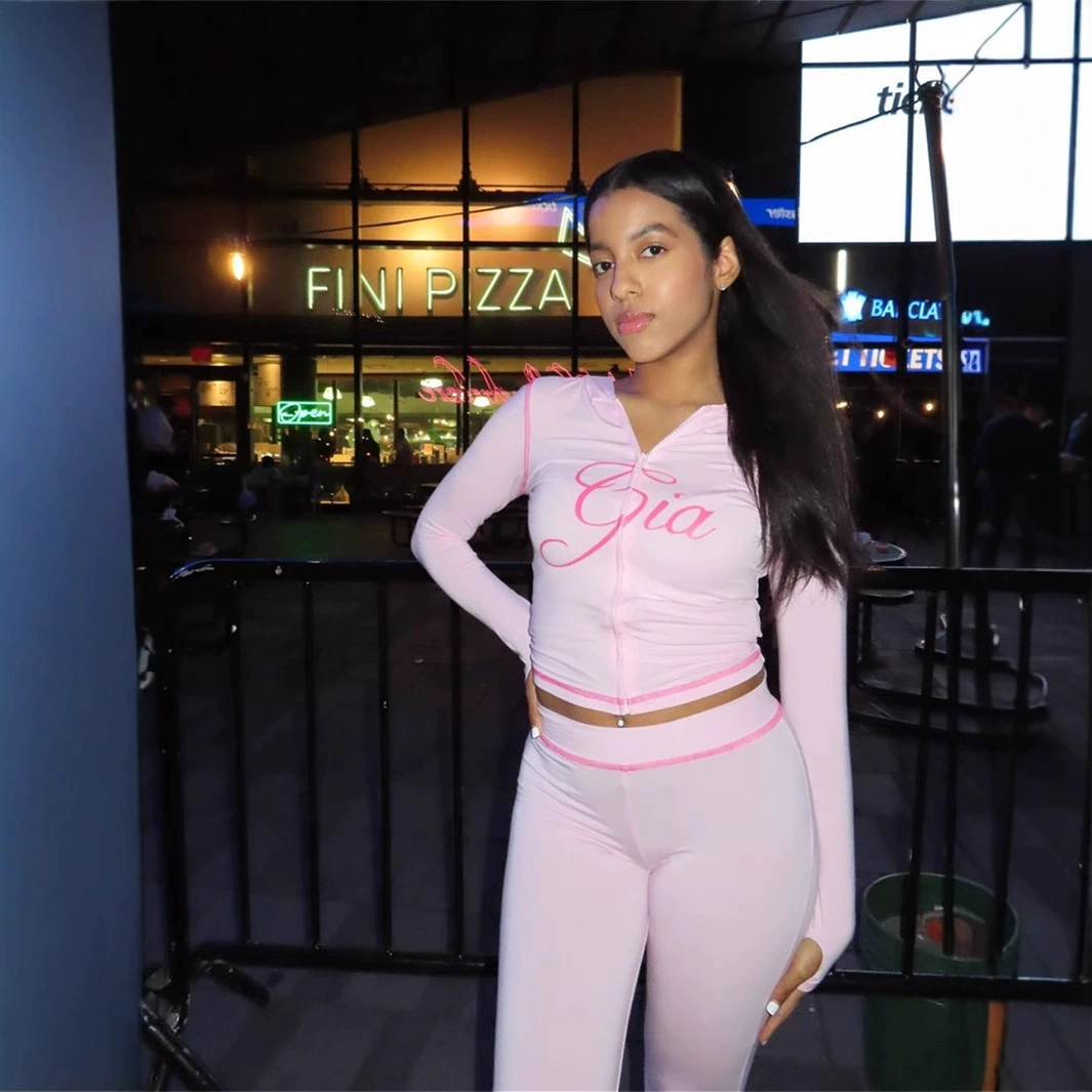 2025 европейская и американская мода новый стиль сплошной цвет женский сексуальный воротник набор из двух частей Amazon с длинными рукавами