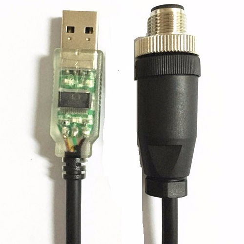 USB RS485 M12 插头 1.8米 USB转RS485转接线 USB-RS485-1800-WE
