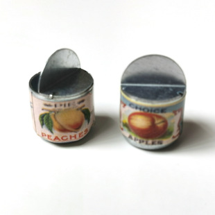 Doll House simulation model [mini canned fruit/apple flavor/peach flavor] food material kitchen accessories