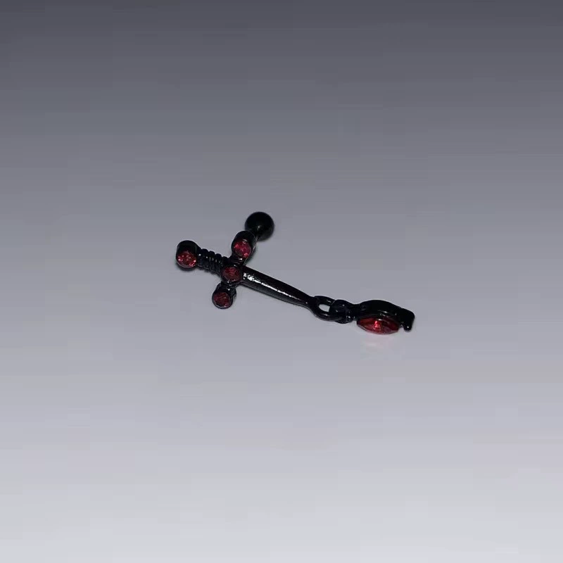 Темная Spider Red Zircon призрак коготь ухо кость ногти сладкие и крутые персональные гот любовь крылья кохлеаров ногти серьги