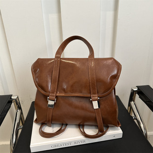 Large Capacity Winter Artistic Commuter Retro Backpack 2024 Simple Casual Pendant Multifunctional New Tote Bag