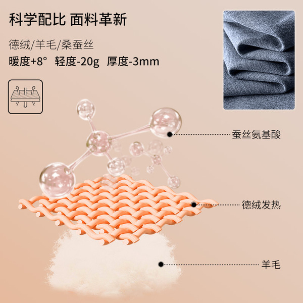 Silk woolen keep warm velvet underwear