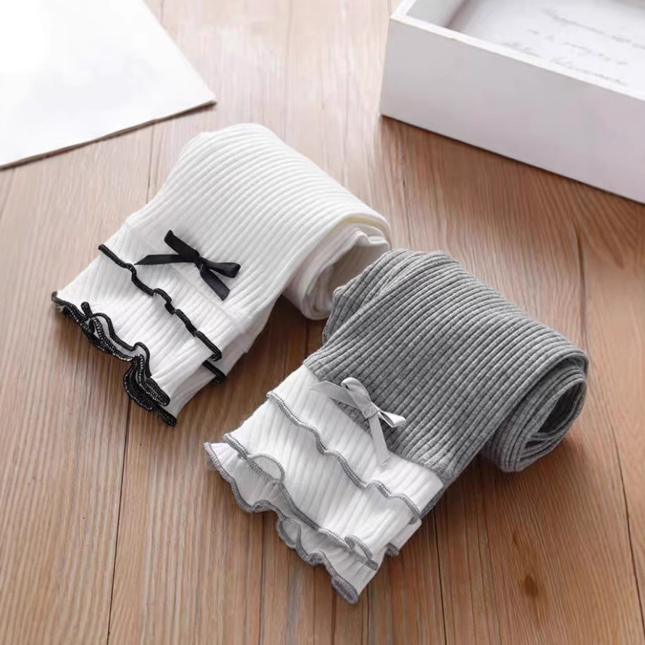 Girls' cotton leggings, outerwear style, long pants, baby mosquito repellent pants, summer thin children's stretch pants, white long pants
