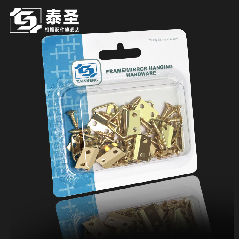 泰聖フォトフレーム部品45pcs金双穴三角掛けセット|undefined