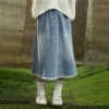 Blue denim skirt