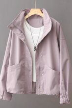 春季外套韩系女士2025新款宽松休闲时尚气质设计立领短款夹克上衣