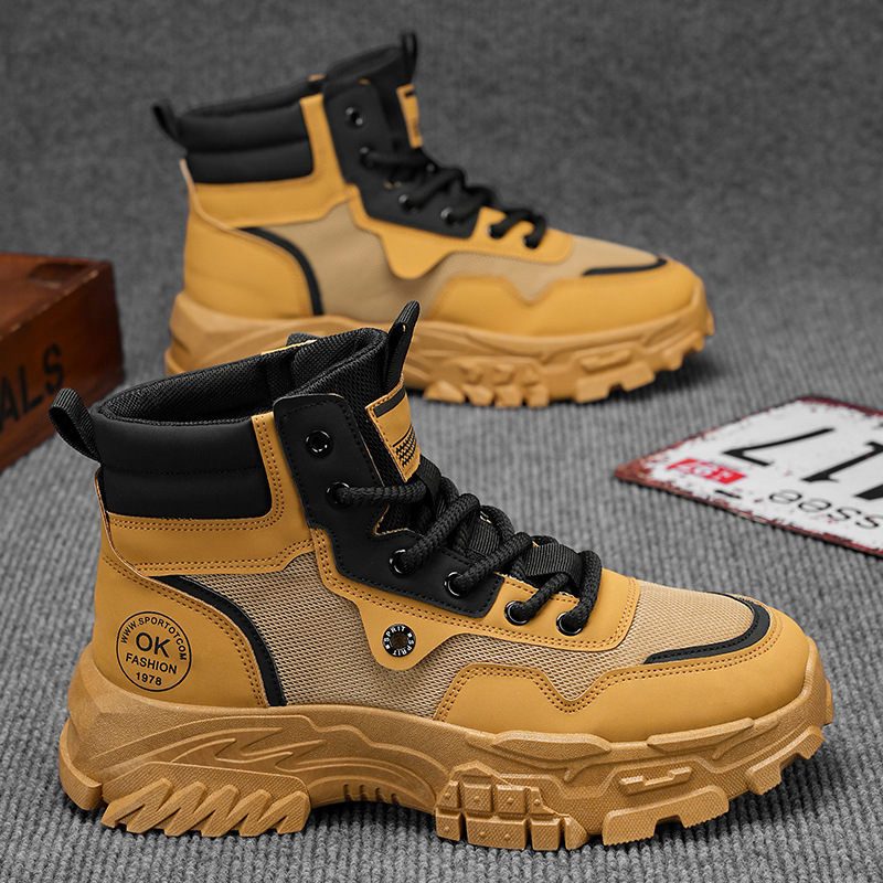 Martin Boots Men's Shoes Autumn and Winter New High-top Tooling Shoes Men's Trendy All-match Thick-soled Sports Casual Short Boots Martin Boots Men's Shoes Autumn and Winter New High-top Tooling Shoes Men's Trendy All-match Thick-soled Sports Casual Short Boots