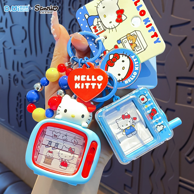 Genuino Sanrio hellokitty gato máquina de cambio de página llavero bolso colgante llavero muñeca regalo pequeño