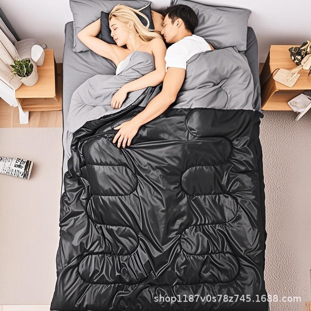 Invierno pareja doble bolsa de dormir caliente sucia campamento al aire libre tienda de campaña para adultos con almohada gruesa