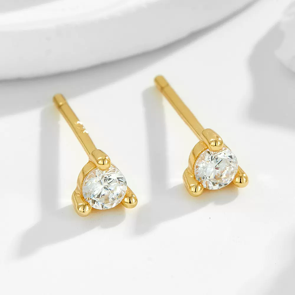 925纯银时尚简约基础款耳钉欧美跨境休闲百搭ins轻奢高级感耳饰品