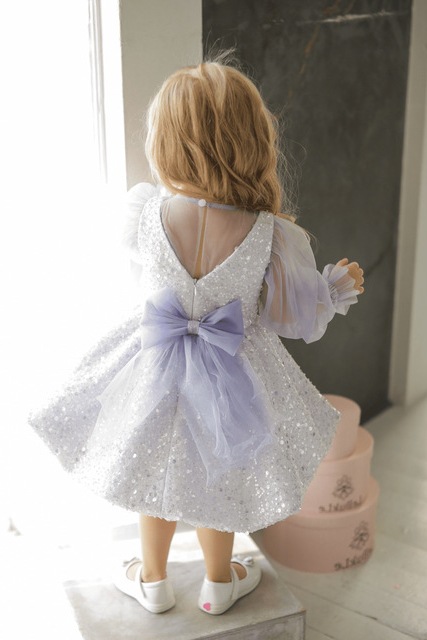 Children's Sequined Princess Dress Flower Girl First Birthday Runway Dress Baby Girls' Wedding Gown【Pre-sale | Ships In 15 Days】_voghion.com