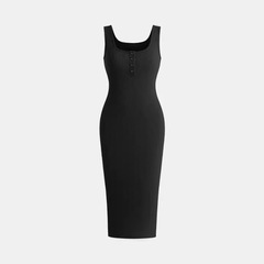ヨーロッパとアメリカのAmazonのファッショナブルなタイトフィットヒップミッドレングスノースリーブサスペンダードレス女性用
