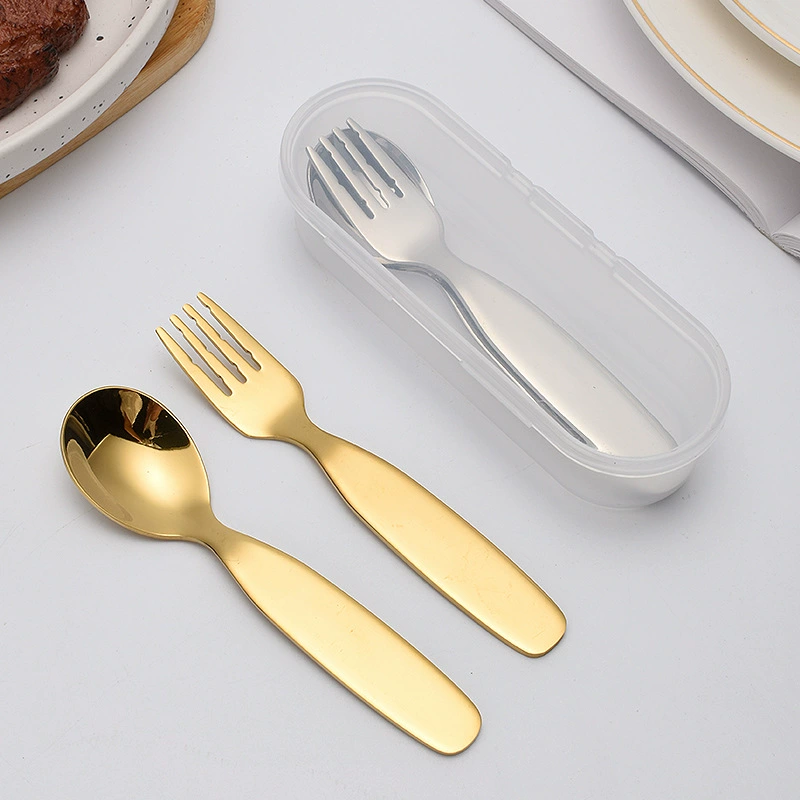 Children's cute spoon stainless steel for supplementary food, tableware, set, stainless steel AISI 304