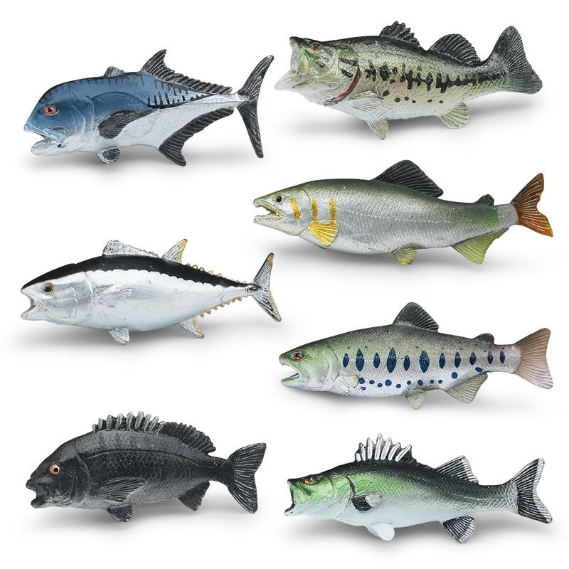 Cross-border simulation of marine animals real snapper cattle harbor carb bass tuna salmon Salmon model toy Cross-border simulation of marine animals real snapper cattle harbor carb bass tuna salmon Salmon model toy
