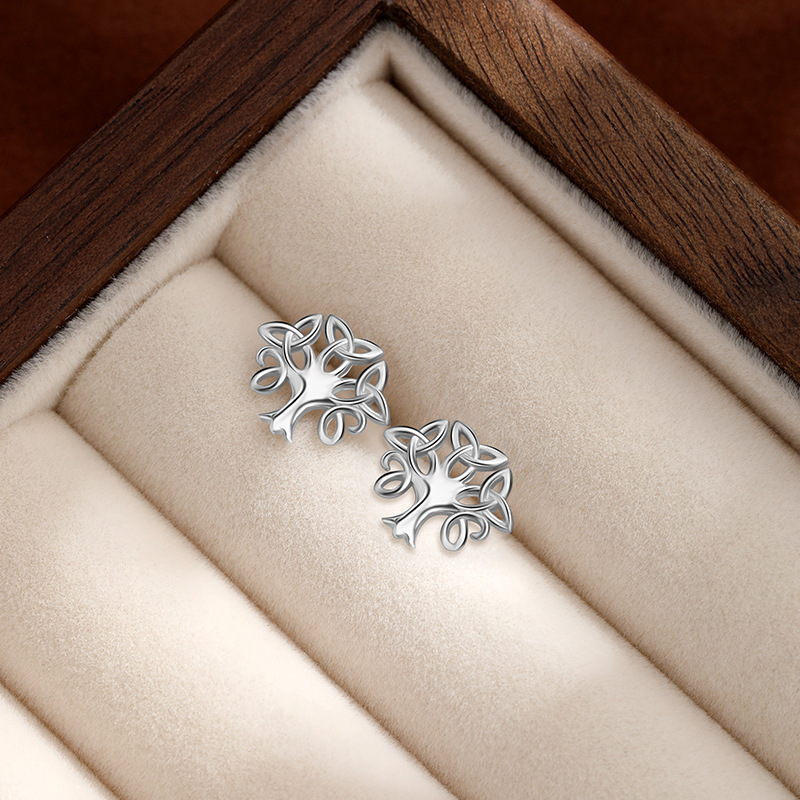 Amazon venta caliente transfronteriza S925 pendientes de plata esterlina mujeres personalidad europea y americana moda cruzada vida aretes mujeres al por mayor