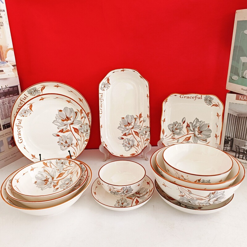 Tableware Ceramic Dishes Household Ceramic Plate Bowl Full Set Porcelain Plate Rice Bowl Advanced Household Rice Bowl Tableware Ceramic Dishes Household Ceramic Plate Bowl Full Set Porcelain Plate Rice Bowl Advanced Household Rice Bowl