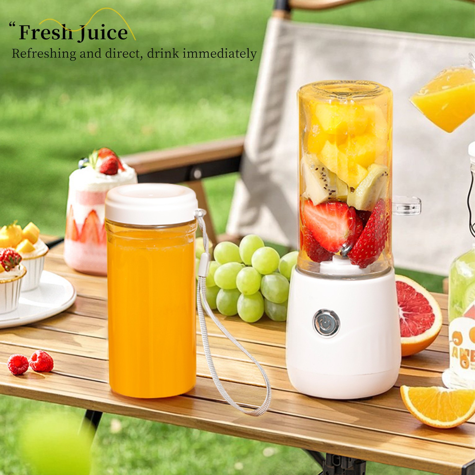 Household Fruit Juicer, Rechargeable Wireless Portable Electric Juice Cup, Portable Multifunctional Freshly Squeezed Juice Cup
