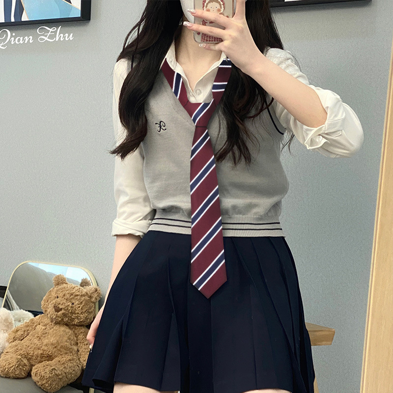 日系dk领带男士jk制服条纹衬衫校服装饰学生学院风手打领带女现货