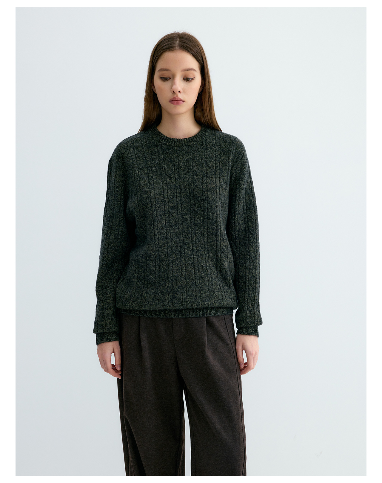 UNF Cable-Knit Crewneck Sweater