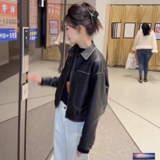 2026春秋季新款休闲小皮衣外套女宽松显瘦pu皮机车服时尚短款夹克