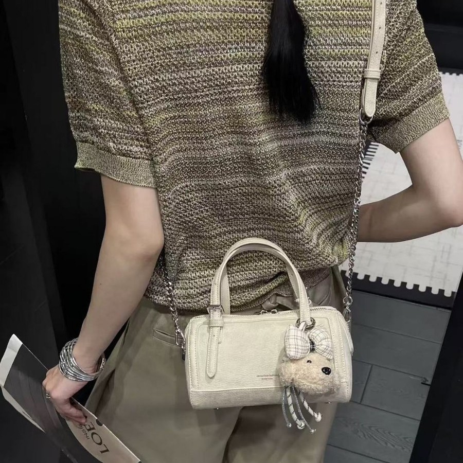 Retro Korean Style Boston Pillow Handbag For Women 2026 Summer New Fashion Luxury Shoulder Crossbody Bag - Thumbnail 3