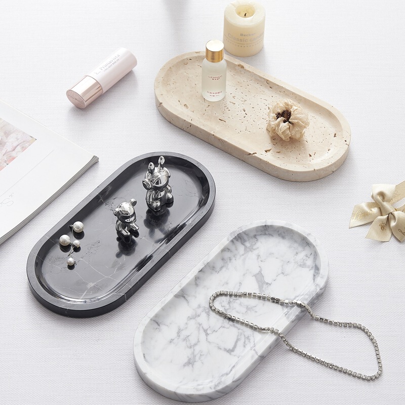 Natural Marble Aromatherapy Hand Sanitizer Tray, Classy Hotel Hand Sanitizer Tray, Candle Holder, Artistic Conception Internet Celebrity Tray