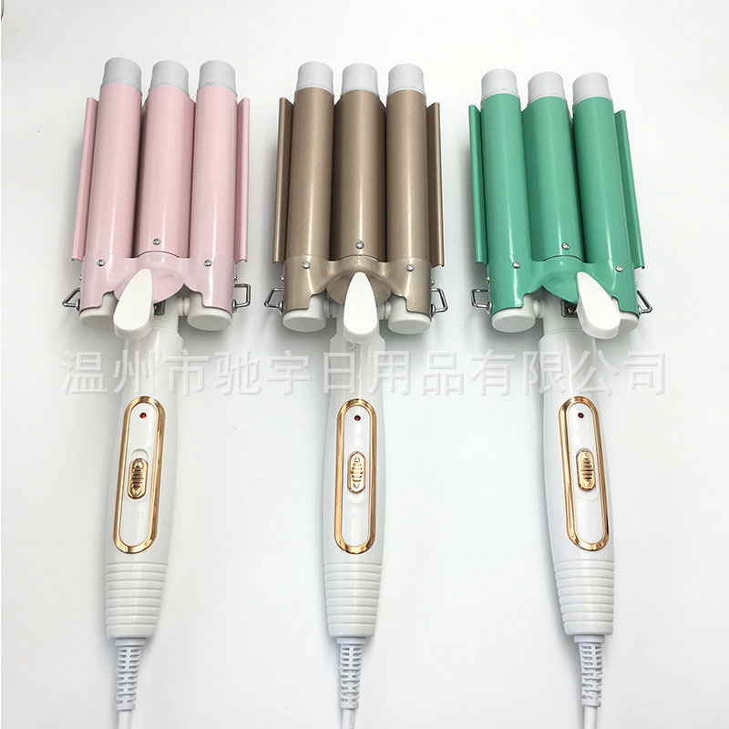 Cross-Border Domestic Sales of Instant Noodle-Shaped Hair Curlers, Three-Tube Wavy Corn Perm, Small Styling Tools That Do Not Damage Hair and Protect Hair