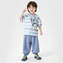 右欧男童套装夏装2025新款儿童装宝宝小童短袖T恤防蚊裤夏季薄款