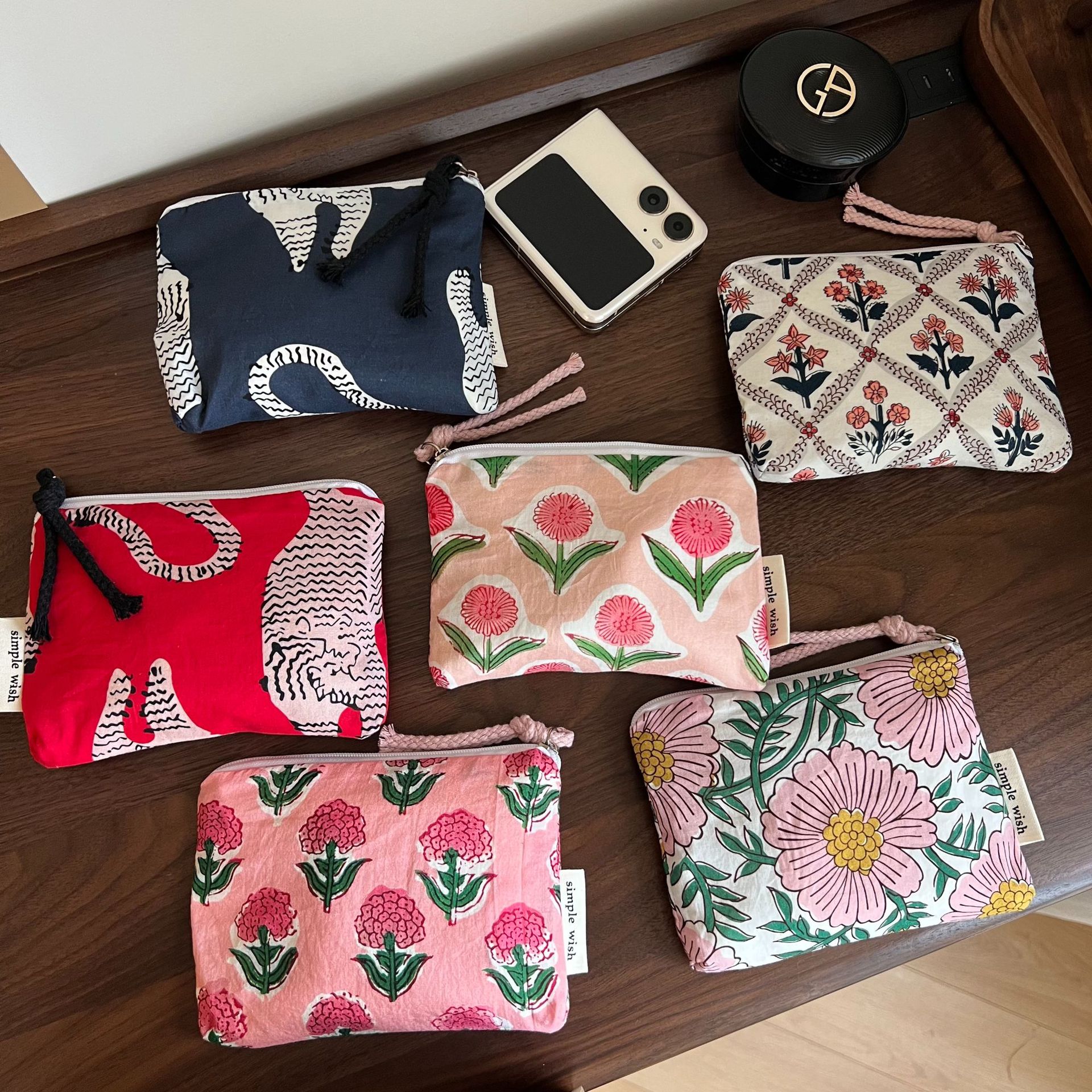 【Suxi Cloth Bag】New Spring/Summer Collection: Mini Cotton Coin Purse, Card Holder, Menstrual Bag in Chiang Mai Indian Style