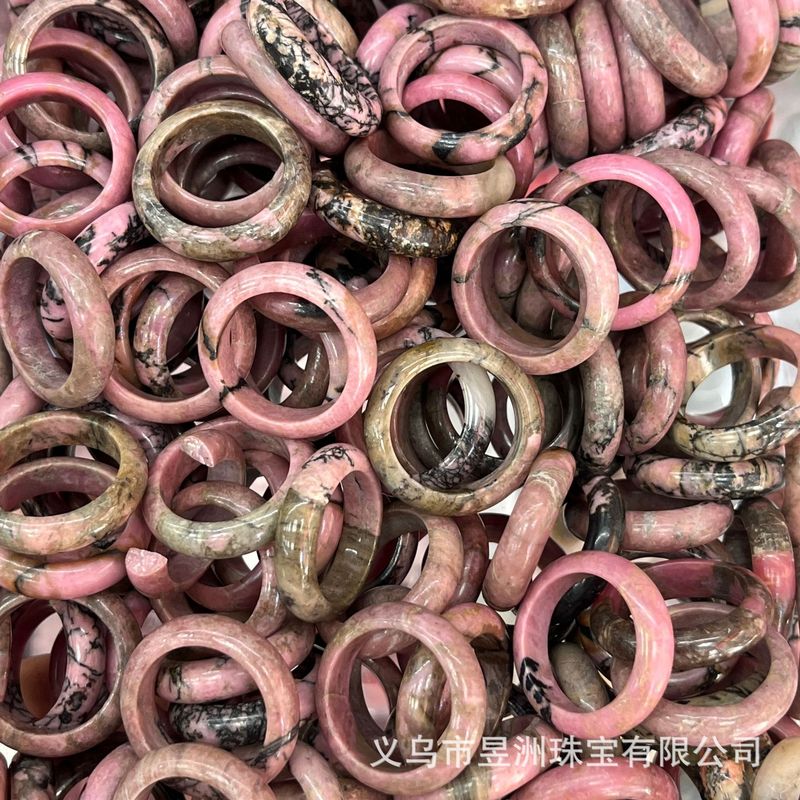 天然石水晶玛瑙玉髓圆环戒指戒圈跑环吊坠DIY饰品新中式 厂家批发|undefined