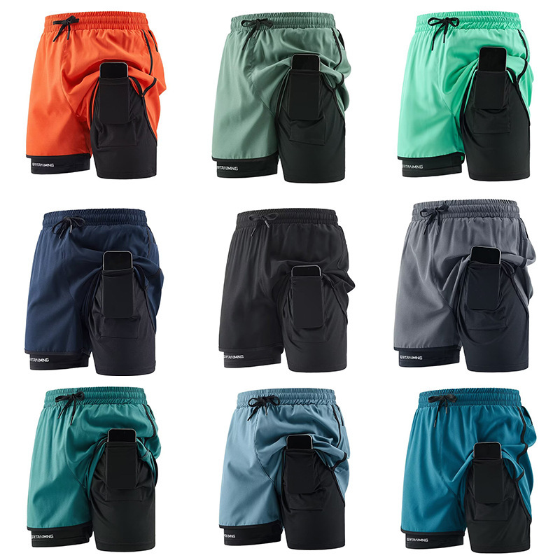 Men's Running Shorts for Marathon, Quick-Dry, Anti-Exposure, Double-Layered, Track and Field Training Shorts
