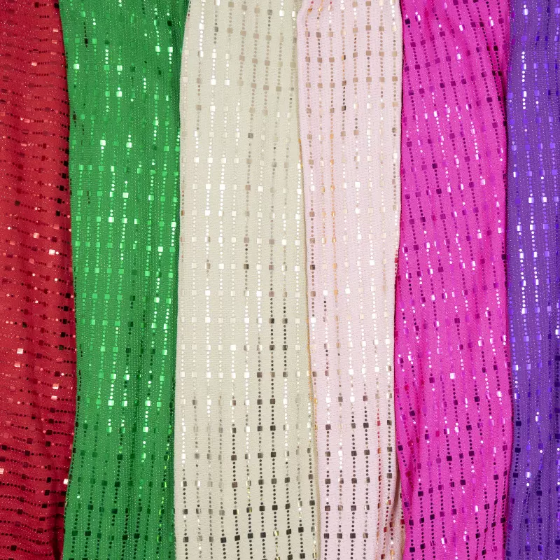 彩色银丝布4方加小点舞台服饰服装婚庆礼服面料外套饰品布料