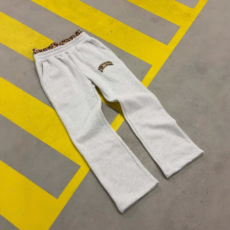 2025 Cross-Border European and American Personalized Comfortable Splicing Double Waist Hip-Hop Style Loose Long Men's and Women's Casual Pants and Sweatshirts Wholesale